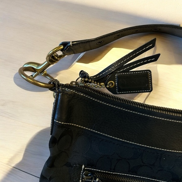 Coach Signature Black Crossbody Bag – Style M0943-10403 – 10.5”W x 10.5”H - Picture 7 of 10